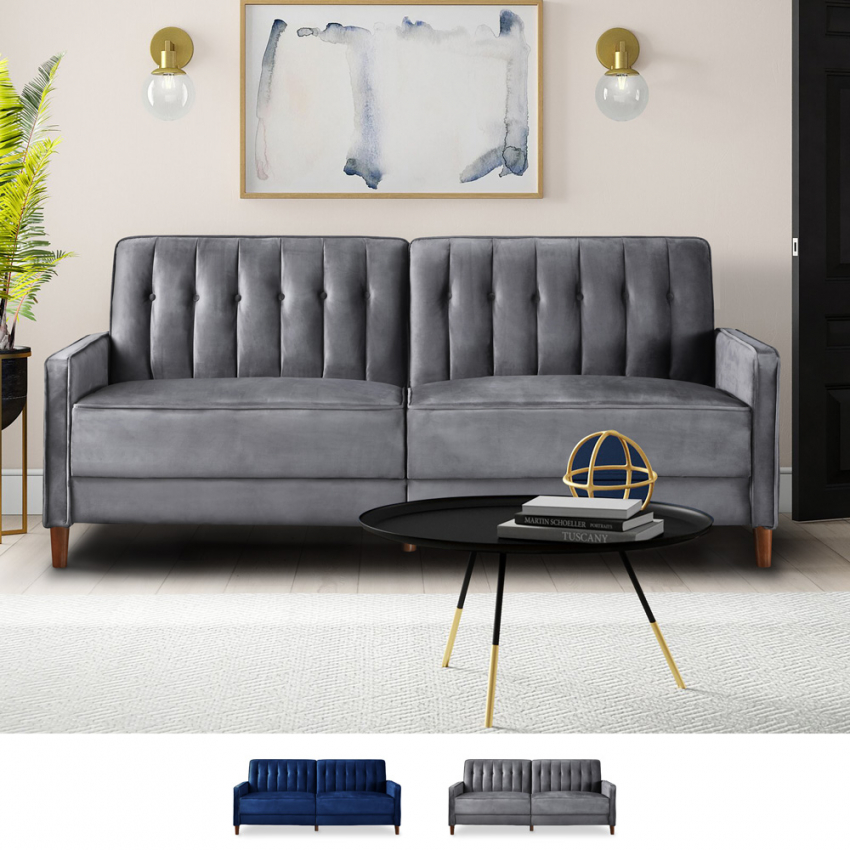 2 seater sofa bed clic clac velvet fabric classic design Fluffy Bulk Discounts