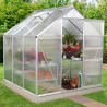 Aluminium polycarbonate garden greenhouse 183x185x205cm Vanilla Bulk Discounts