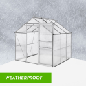Aluminium polycarbonate garden greenhouse 183x185x205cm Vanilla Measures