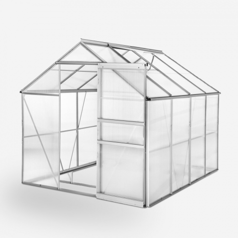 Polycarbonate aluminium greenhouse 183x245x205cm Laelia Promotion