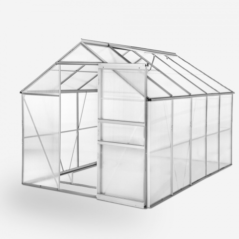 Polycarbonate aluminium garden greenhouse 183x305x205cm Pavonia Promotion