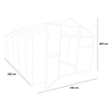 Polycarbonate aluminium garden greenhouse 183x305x205cm Pavonia Measures