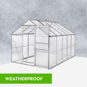 Polycarbonate aluminium garden greenhouse 183x305x205cm Pavonia Model