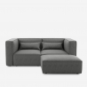 Modern modular 2-seater modular fabric sofa with Solv ottoman On Sale