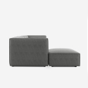 Modern modular 2-seater modular fabric sofa with Solv ottoman Sale