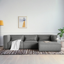 Modern modular 3-seater modular fabric sofa with Solv ottoman On Sale
