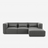 Modern modular 3-seater modular fabric sofa with Solv ottoman Sale