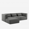 Modern modular 3-seater modular fabric sofa with Solv ottoman Discounts