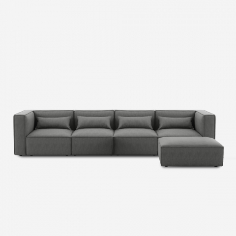 4-seater modular modern fabric sofa with Solv ottoman Promotion