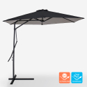Hexagonal side arm black umbrella in steel 3 metres Dorico Noir Sale