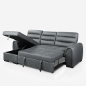 3 seater corner leatherette sofa bed Imperator storage peninsula Sale