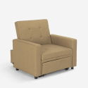 Space-saving modern design single armchair bed with armrests Brooke Model