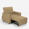 Space-saving modern design single armchair bed with armrests Brooke Measures