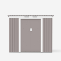 Box galvanized steel sheet resistant pre-painted gray Alps garden shed 201x121x176cm Catalog
