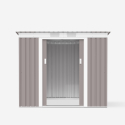 Box galvanized steel sheet resistant pre-painted gray Alps garden shed 201x121x176cm Discounts