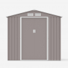 Box in gray galvanized sheet metal shed garden tools Chalet 213x127x195cm Catalog