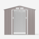 Box in gray galvanized sheet metal shed garden tools Chalet 213x127x195cm Discounts