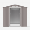 Box in gray galvanized sheet metal tool house St.Moritz 213x191x195cm Discounts
