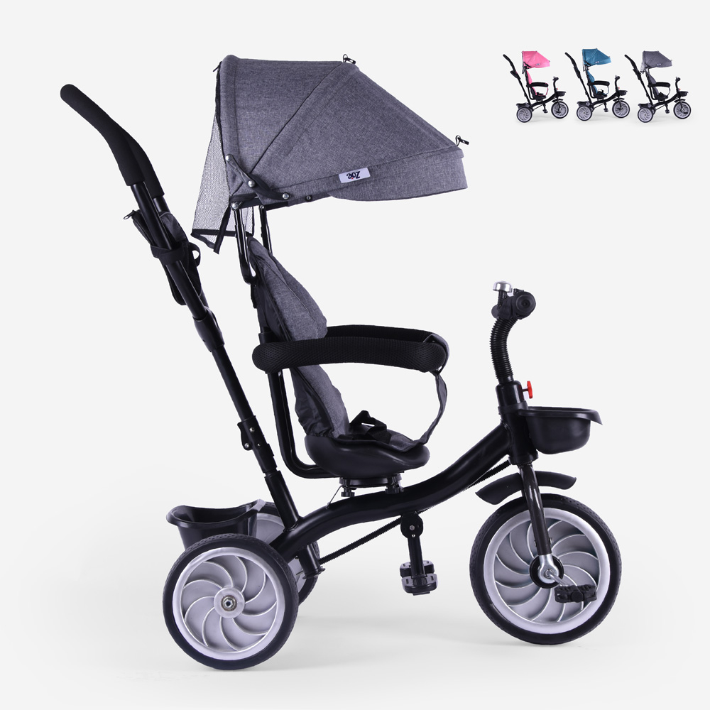 Children's tricycle pram seat 3in1 pedal push Lally