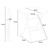 Kumis Modern Outdoor Garden Set, 2 Chairs and 1 Round Folding Table Model