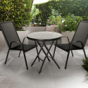 Outdoor square folding garden table with glass top 60cm Daiquiri Sale