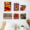 Set of 6 canvas prints canvas kitchen wooden frame Flavours Promotion