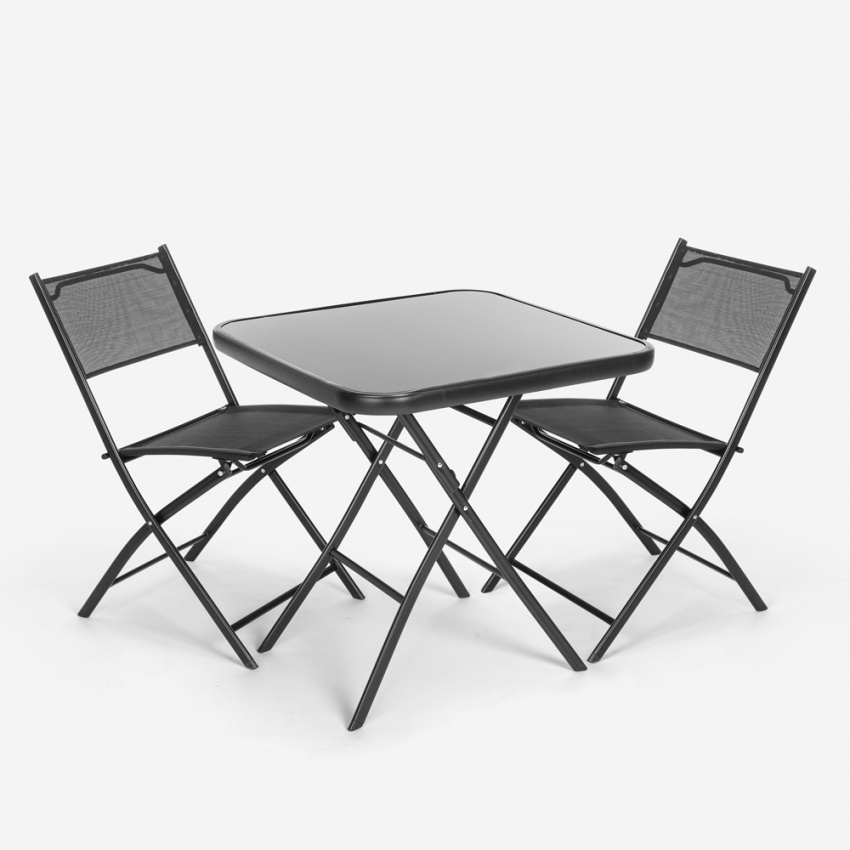 Set with square table and 2 chairs for outdoor garden modern design Soda Promotion