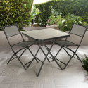 Set with square table and 2 chairs for outdoor garden modern design Soda On Sale