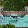Outdoor garden set Acapulco 2 spaghetti chairs 1 round table 50cm Flaw Bulk Discounts
