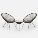 Acapulco Outdoor Garden Set with 2 Spaghetti Chairs and 50cm Round Table, Flaw Cost