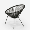 Acapulco Outdoor Garden Set with 2 Spaghetti Chairs and 50cm Round Table, Flaw 