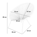 Acapulco Outdoor Garden Set with 2 Spaghetti Chairs and 50cm Round Table, Flaw 
