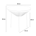 Round spaghetti coffee table 50cm with glass top for gardens Rose 