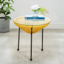 Round spaghetti coffee table 50cm with glass top for gardens Rose Cost