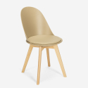 Scandinavian design chair wood cushion kitchen dining room Bib Nordica Offers