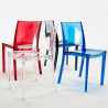 Stackable B-Side Grand Soleil transparent chairs for bar kitchens and restaurants 