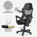 Gaming chair futuristic design ergonomic breathable footrest Gordian Plus Dark Discounts