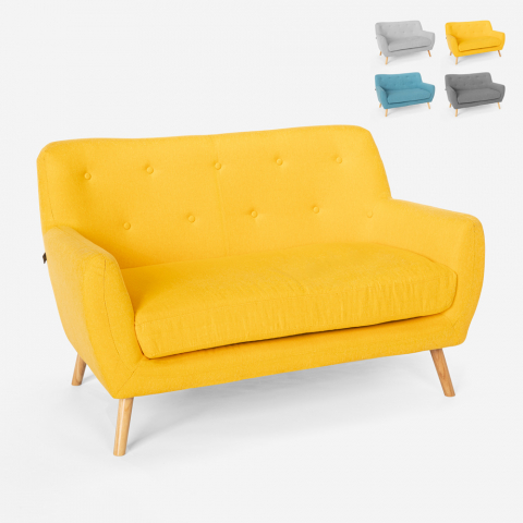 2 seater sofa in modern Scandinavian style fabric Irvine