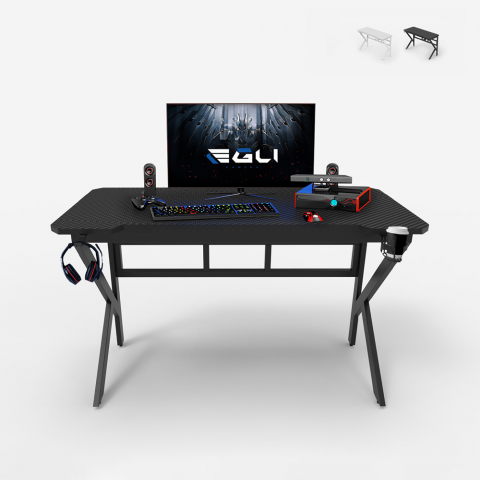 Ergonomic gaming desk carbon 120x60cm headset Sportbot 120 Promotion
