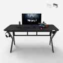 Ergonomic carbon gaming desk with cables for headphones and drinks 160x60cm Sportbot 160 Choice Of