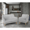Lounge set armchair and 2-seater sofa Scandinavian design wood fabric Algot On Sale