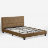 Nyon double bed with fabric slatted frame 160x190cm Sale
