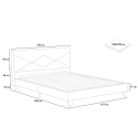 Double bed in fabric with slatted frame 160x190cm Vevey 