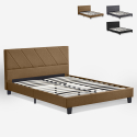 Olten double bed with fabric slatted frame 160x190cm Price