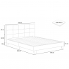 Jona double bed in fabric with slatted frame 160x190cm 