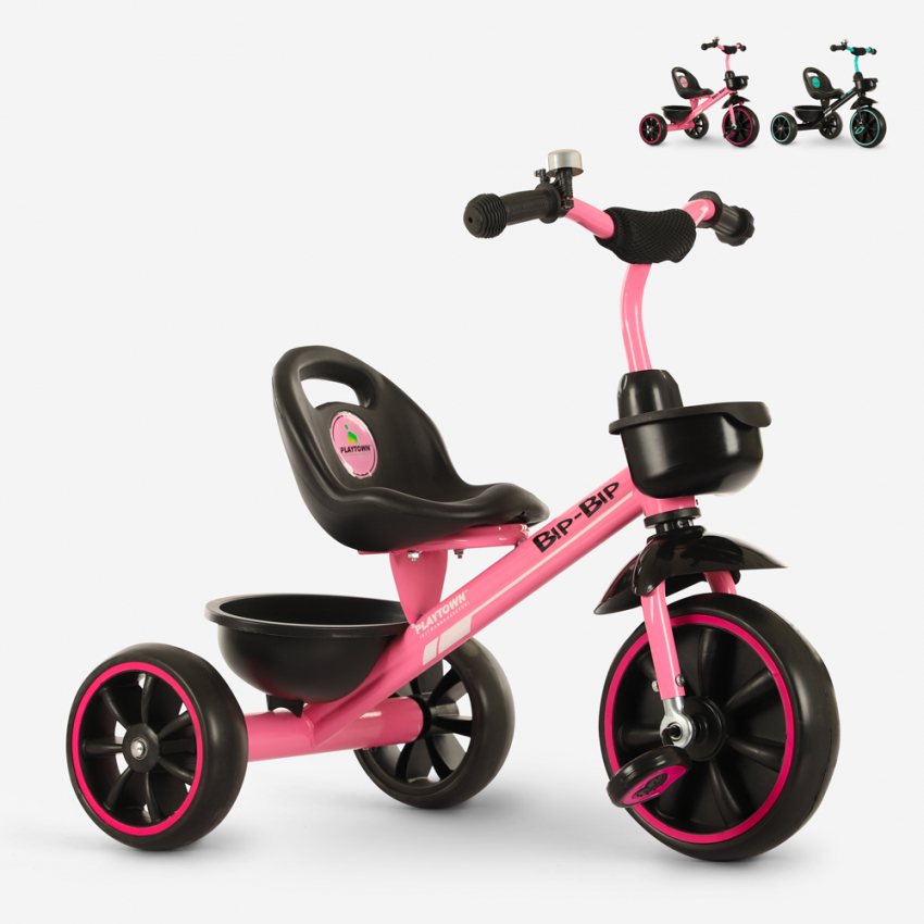 Children's tricycle with adjustable seat basket Bip Bip Model