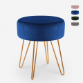 Upholstered pouf round footstool velvet design Holoserica Promotion