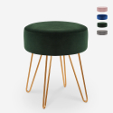 Upholstered pouf round footstool velvet design Holoserica Cost