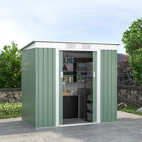 Green galvanized steel house resistant sliding doors garden box Alps NATURE 201x121x176cm Promotion