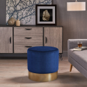 Low upholstered footstool pouf round velvet design Rossetto Catalog